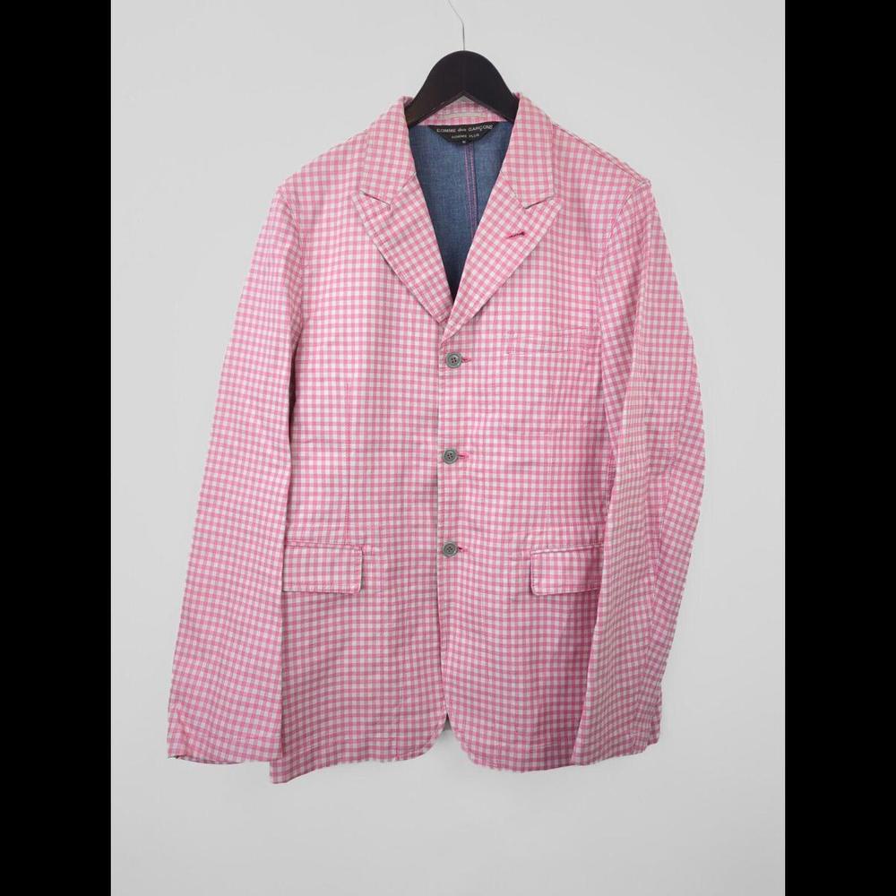 [SOLD] COMME DES GARCONS HOMME PLUS Sz M Pink Cotton Gingham Jacket Japan CDGHP